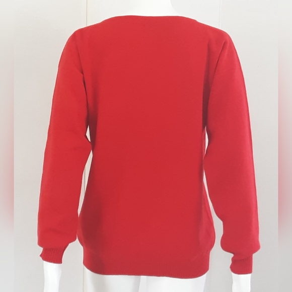 Harold's 100% Superfine Wool Red Sweater Made in Scotland Sz. L -Vtg - Picture 6 of 9